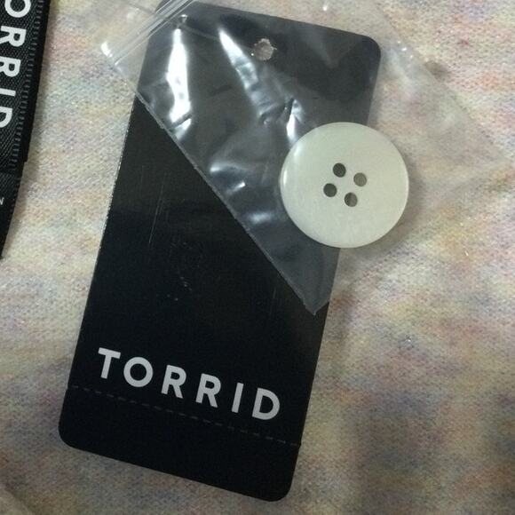 TORRID SZ 2 2X cream oatmeal heather light weight  cardigan sweater NWT B83 - Picture 4 of 7